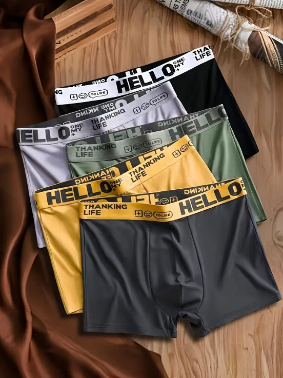 Multi Pack Underwear - Erkek Süt İpek Boxer Külot 5'li